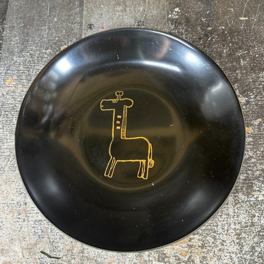 Vintage 60s Couroc of Monterey Giraffe Bowl Dish 8” Diam